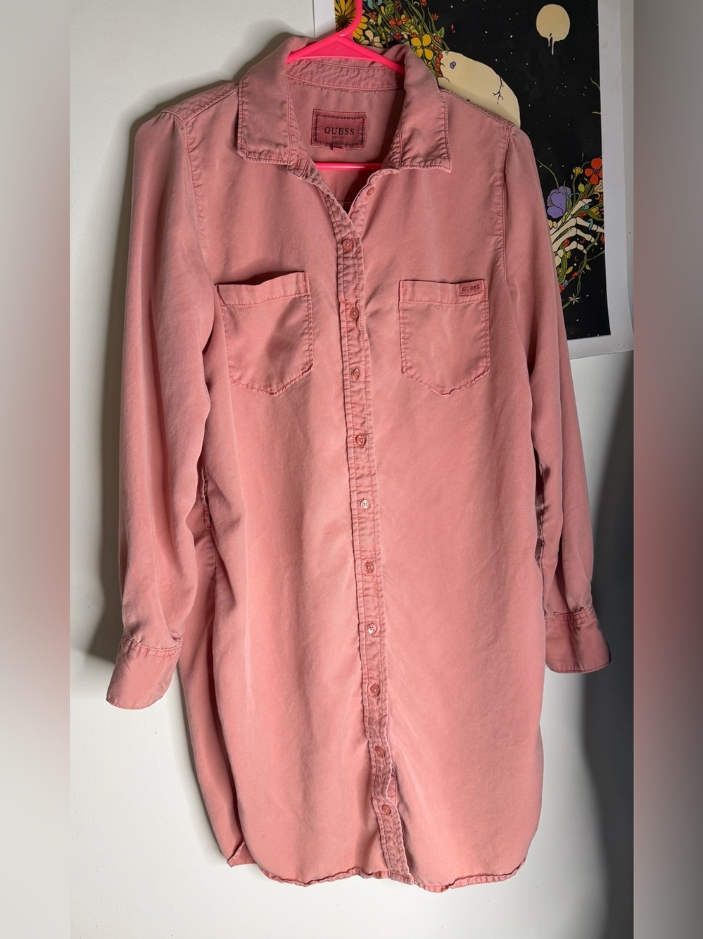 Guess Button-Front Shirt Dress